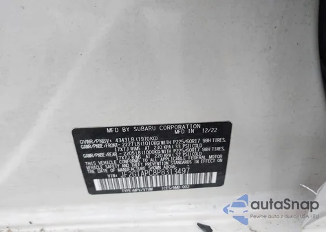 2023 Subaru Crosstrek Premium z USA, uszkodzony, nr VIN JF2GTAPC8P8313497